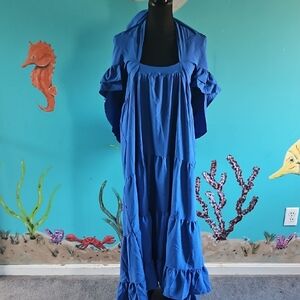 SHEIN Royal Blue Tiered Maxi Dress with Square Neck